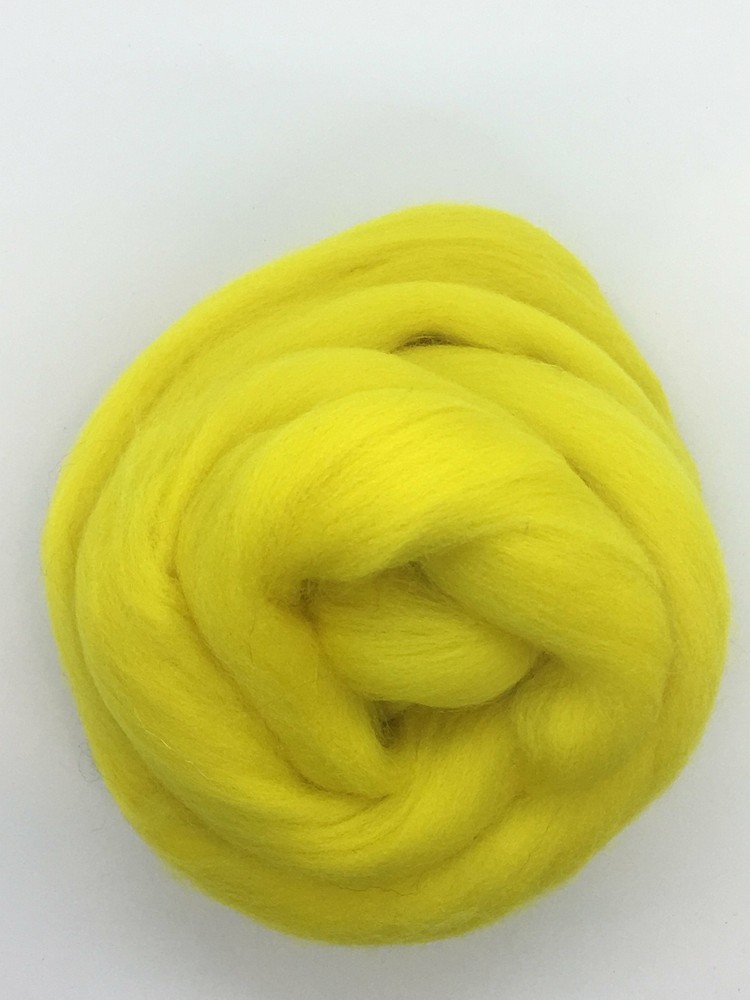 Lemon Drop Yellow Wool Top Roving