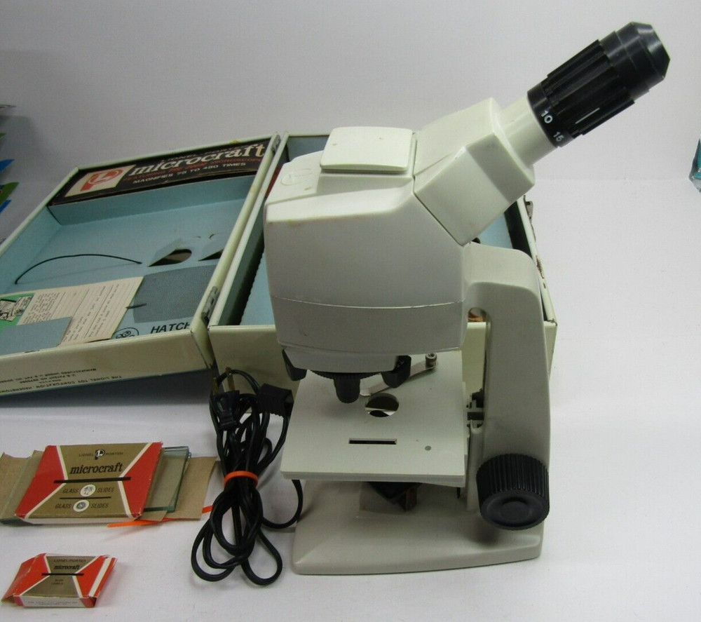 Vintage 1960 Lionel-Porter Panel Microcraft Microscope Labmaster Lab with slides