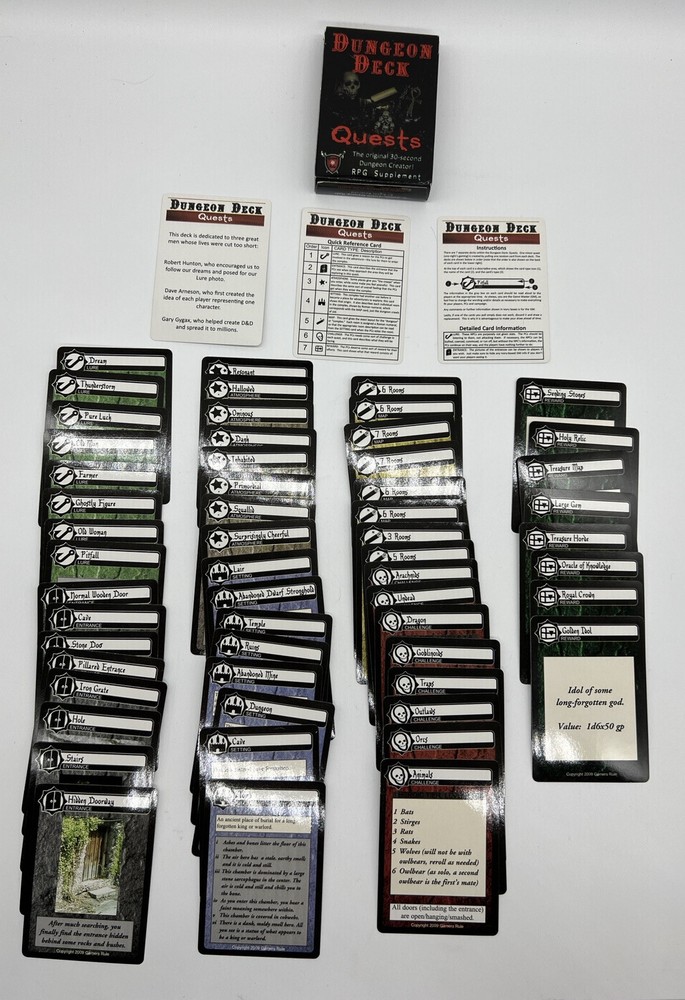 Dungeon Deck: Quests The Original 30-Second Dungeon Creator D&D RPG Supplement