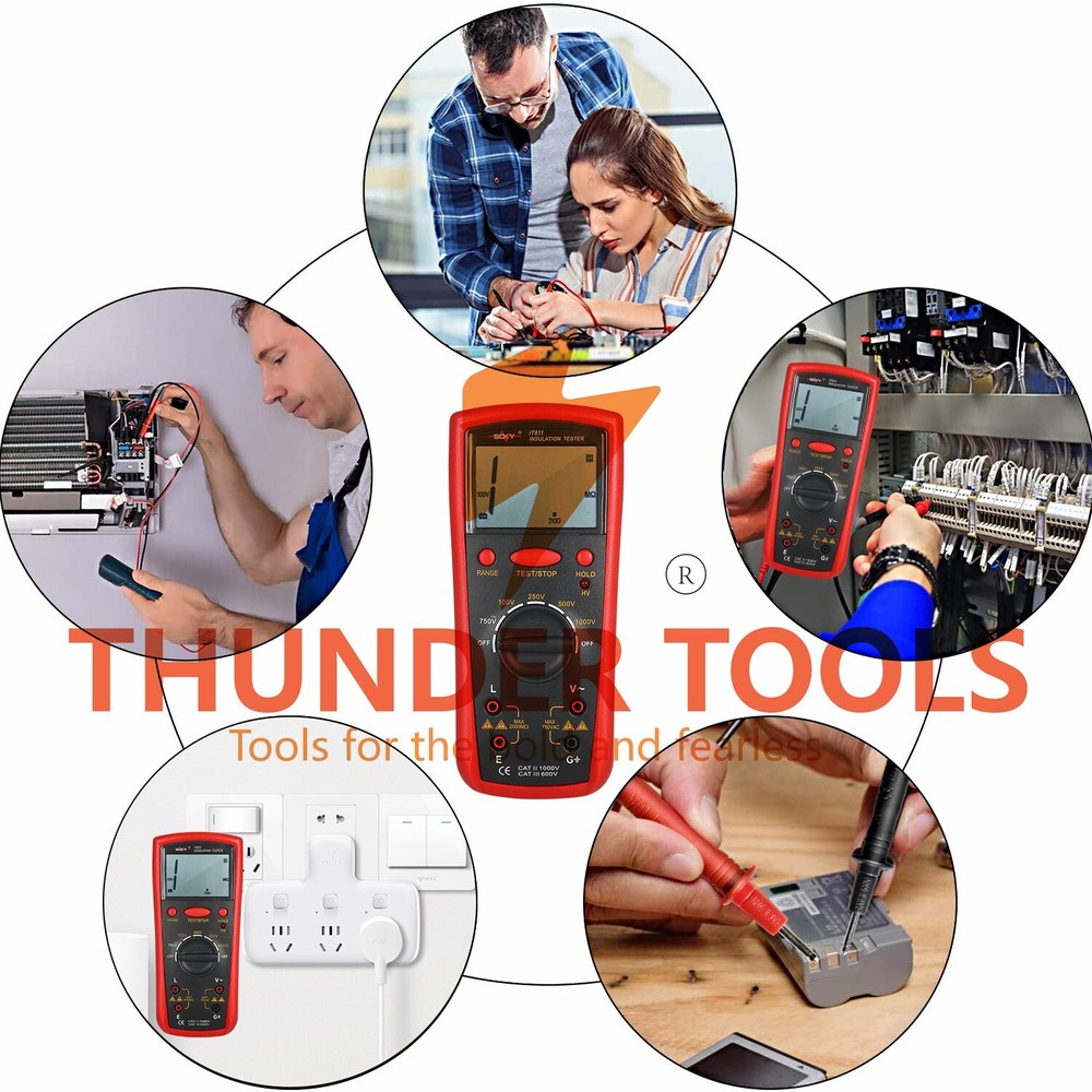 Thunder Tools Insulation Resistance Meter Digital Ohmmeter Handheld
