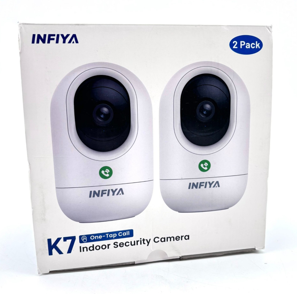NEW Infiya Indoor Security Camera Model K7 - White (2 Pack)