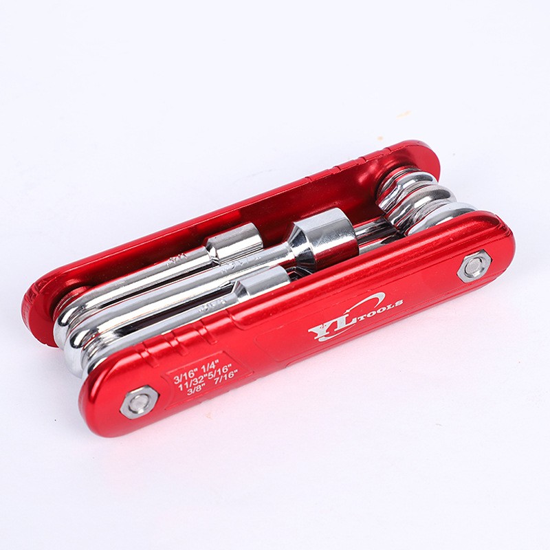 US 6 in 1 Folding Nut Driver Set Metric Hex Nut Driver Set Folding Socket Wrench