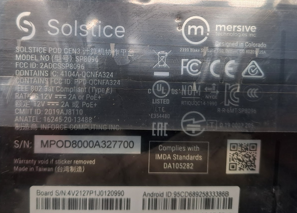 Mersive SOLSTICE SP8096 Pod GEN3