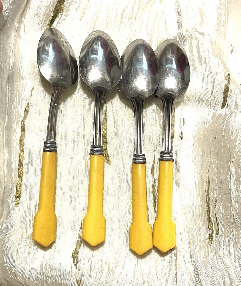 Set Of 4 Bakelite Handled Spoons