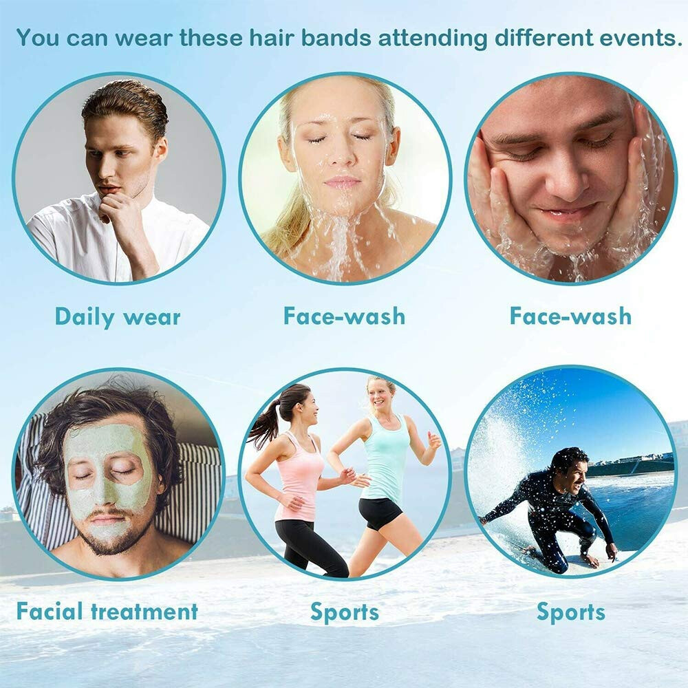 6Pcs Metal Hair Headband Wave Style Hoop Band Comb Sports Hairband for Men Women
