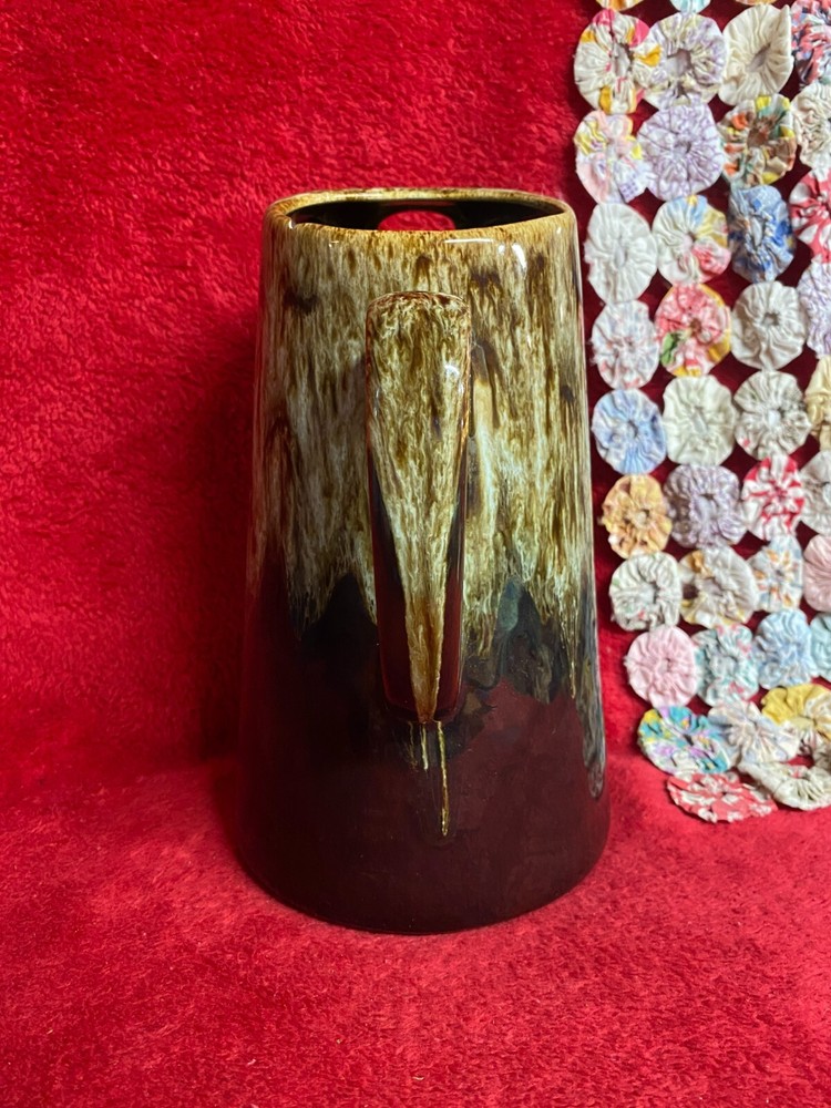 Vintage Tall Brown Drip Pitcher