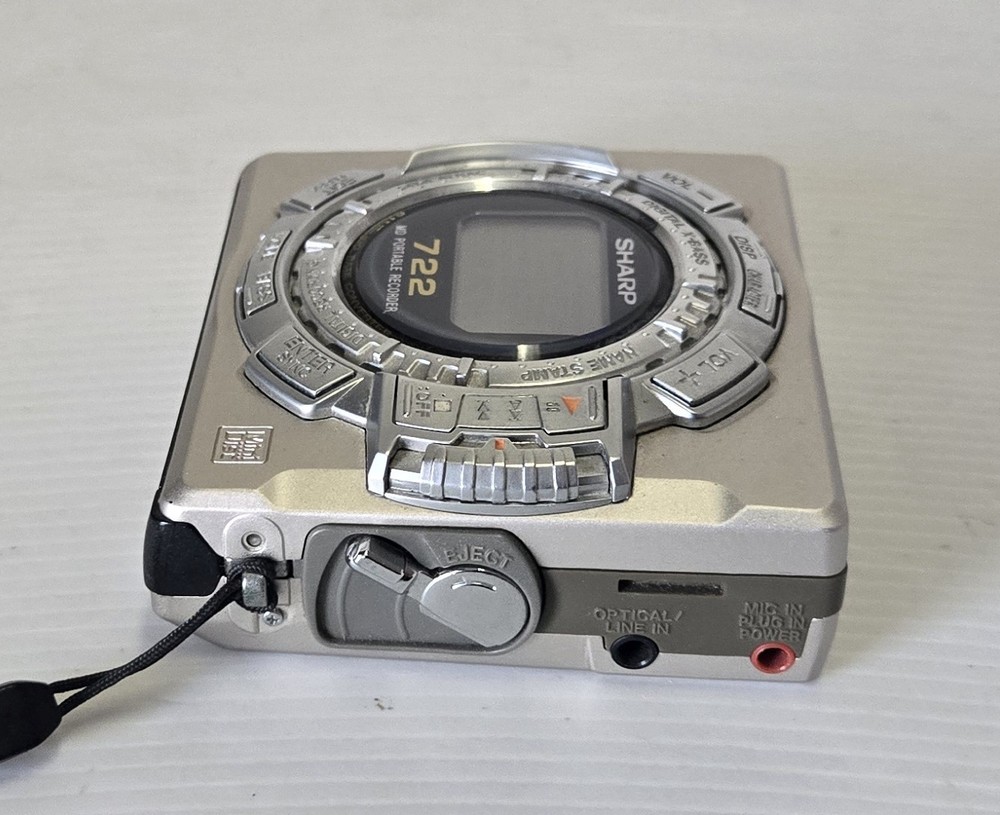 Sharp MD-MS722 Portable Minidisc MD Player Recorder Working