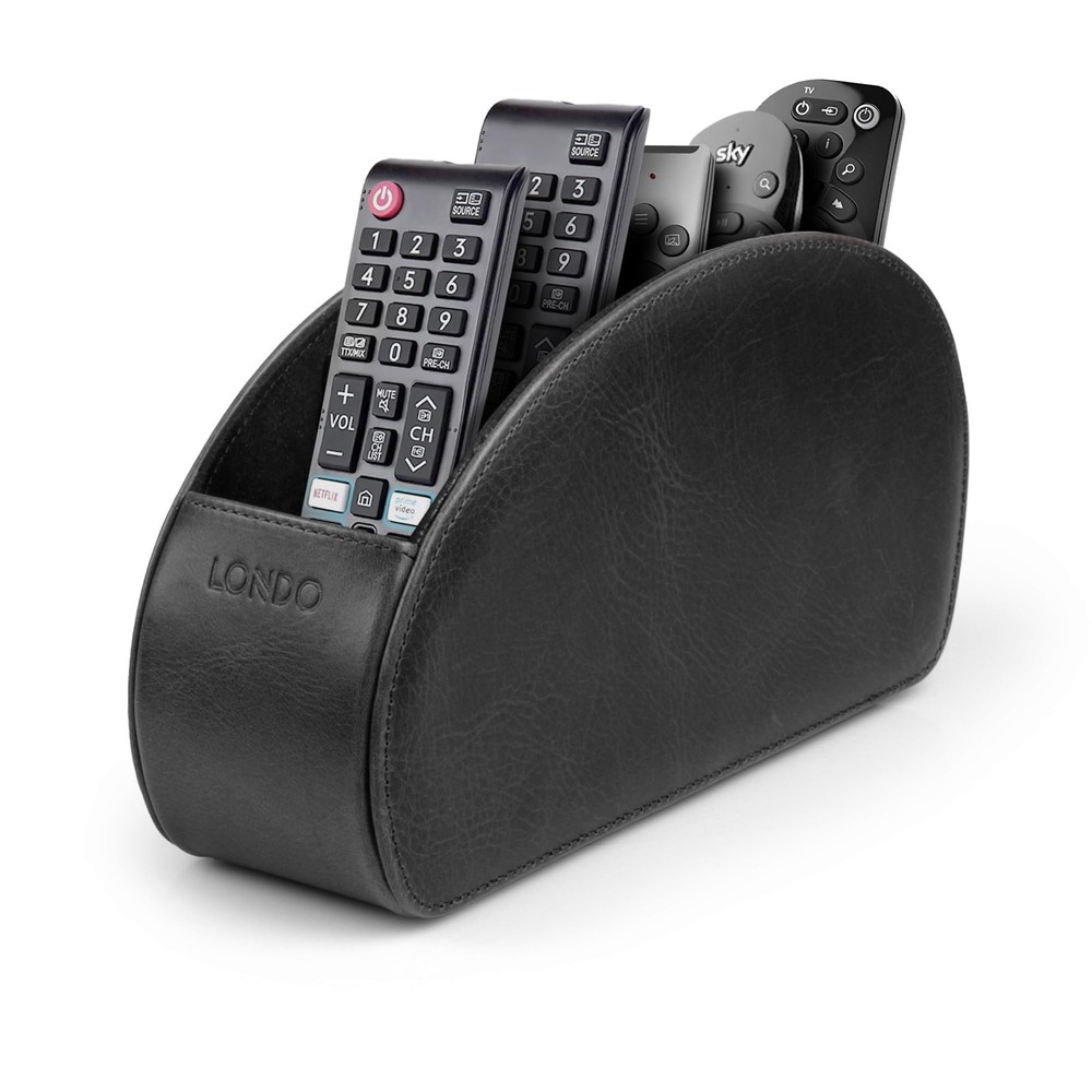 Remote Control Holder with 5 Pockets - Store DVD, One Size, Black