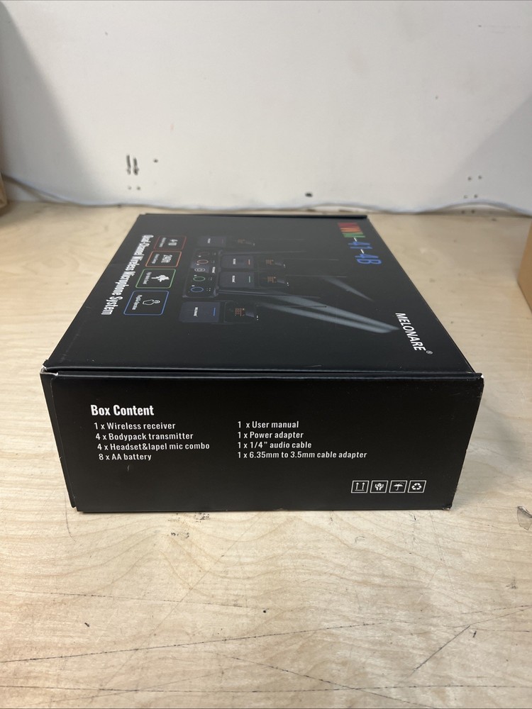 4-Channel Wireless Microphone System,UHF Compact Cordless Mic Set