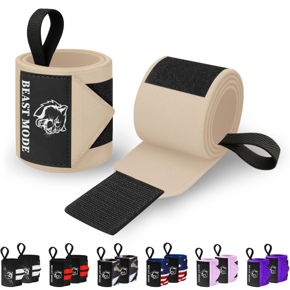 HeavyDuty Weightlifting Wrist Wraps with Thumb Loop for Strength Training