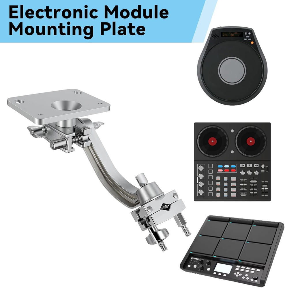 Electronic Module Mounting Plate with Clamp Electronic Drum Module Mount Holder