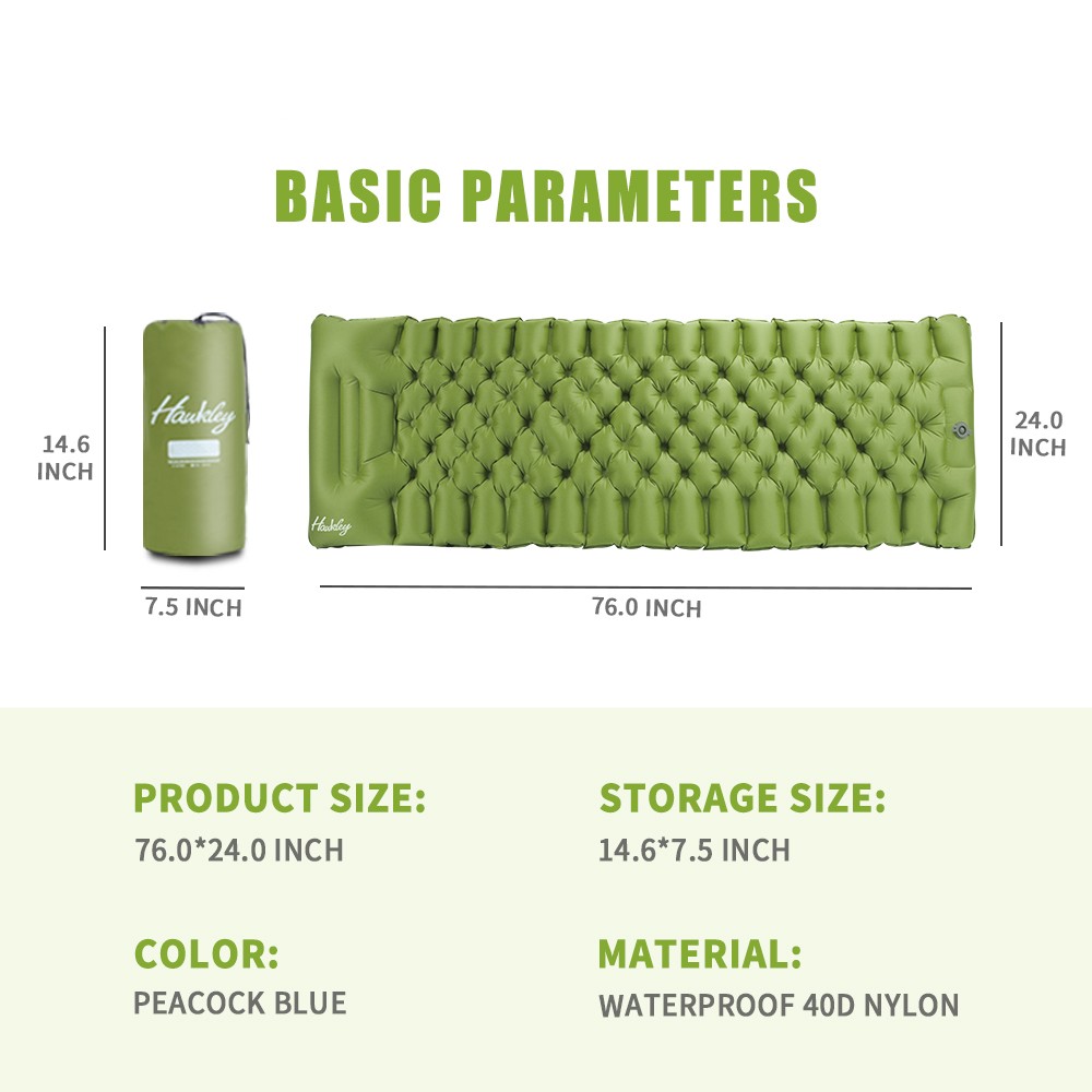 Sleeping Pad Self-Inflating Sleeping Mats for Camping Comfortable Peacock Green
