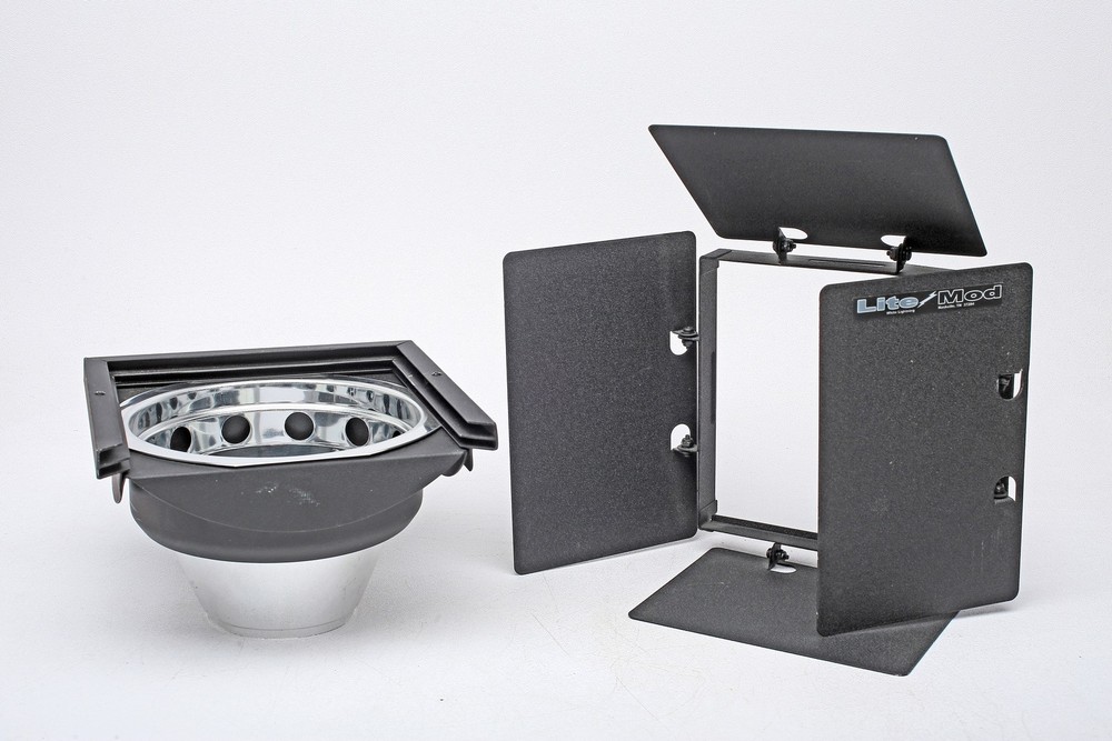 White Lightning+Alien Bees Flash Lite Mod Barn Doors Frame+Light Reflector++Set