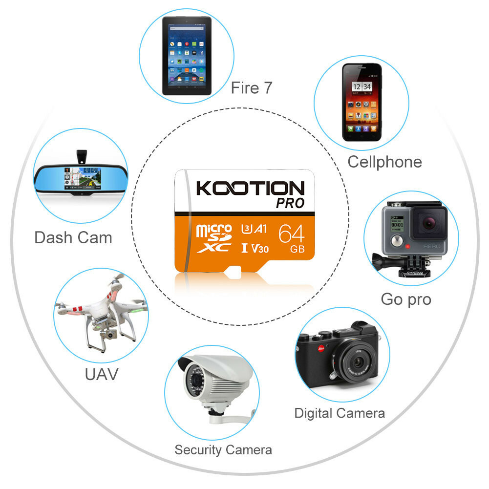 KOOTION Micro SD Card Memory 32GB 64GB 128GB 256GB Lot Extreme Ultra Flash TF