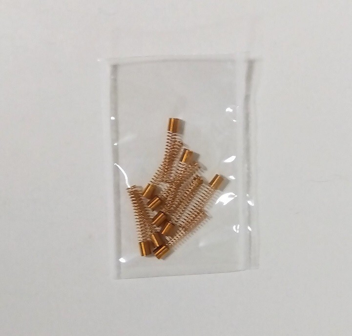 集電スプリング　密着タイプ　長さ１５ｍｍ　直径２．６ｍｍ　リン青銅　１０本ｘ４袋セット