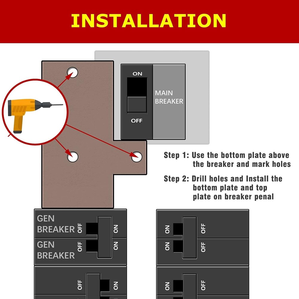 Generator Interlock Kit compatible with GE General Electeric breaker panels