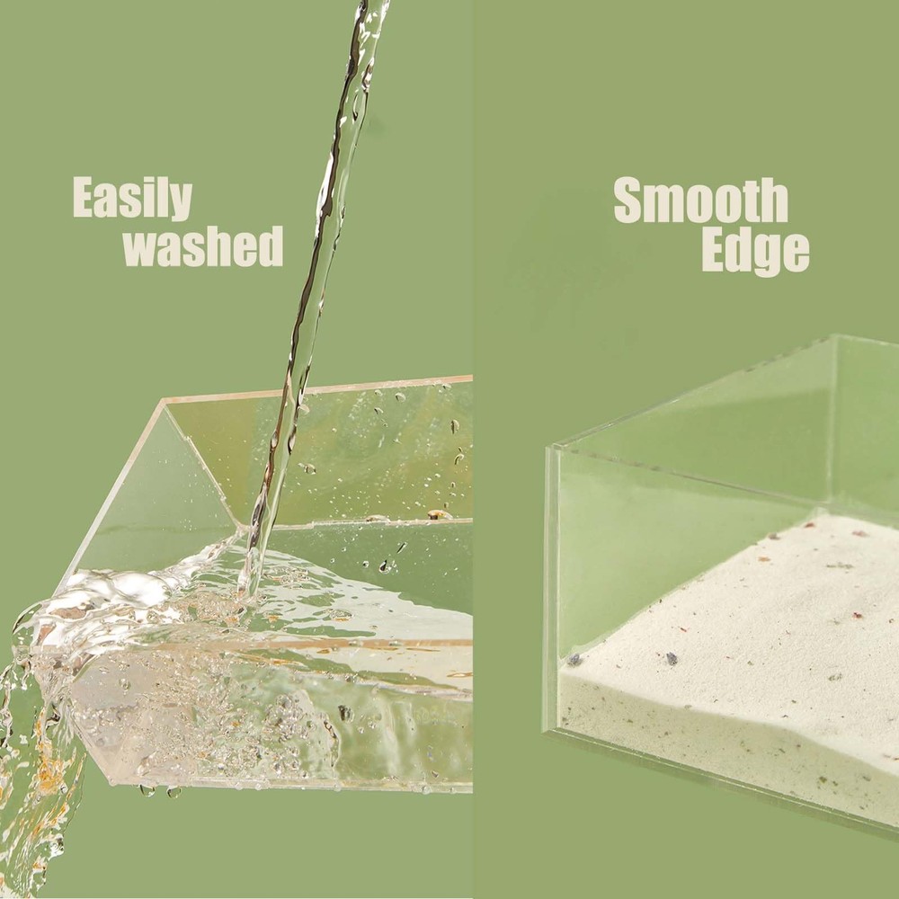 FiboPawer Transparent Rectangle Hamster Sand Bath Box for Cage Accessory