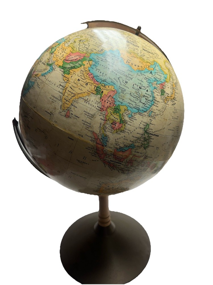 Vintage 16” Replogle Globe. 28” Tall.  Read