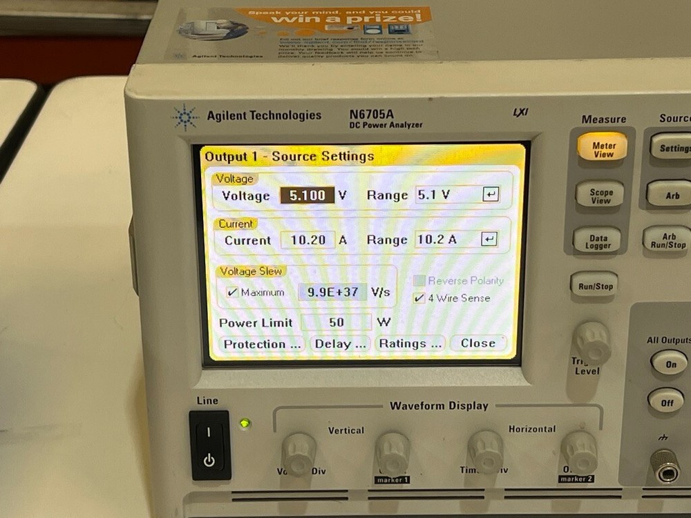 Agilent N6705A DC Power Analyzer with 3 Each N6731B DC Power Modules Installed