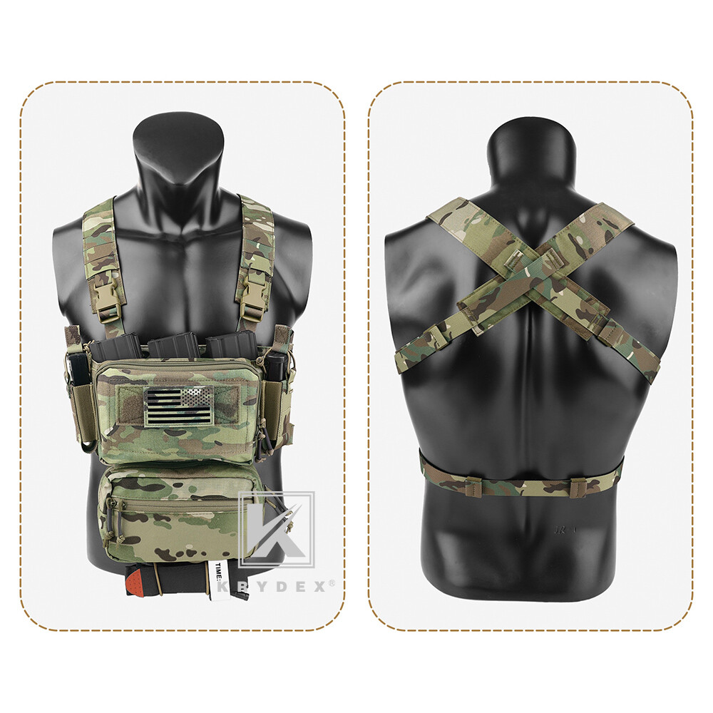 KRYDEX Tactical D3CRM Chest Rig 5.56 / 7.62 Rifle Pistol Magazine Pouch Placard