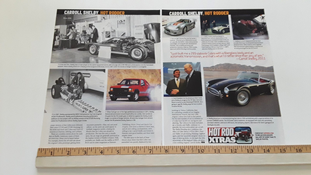 CARROLL SHELBY - HOT RODDER - ORIGINAL 2012 ARTICLE