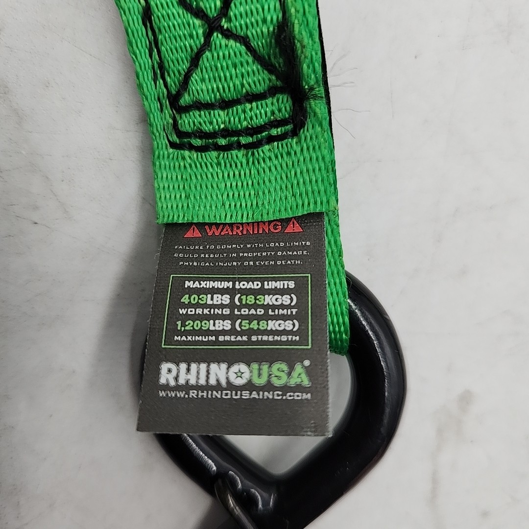 NEW Rhino USA Retractable Ratchet Strap 1" x 10' Green. Lot of 2