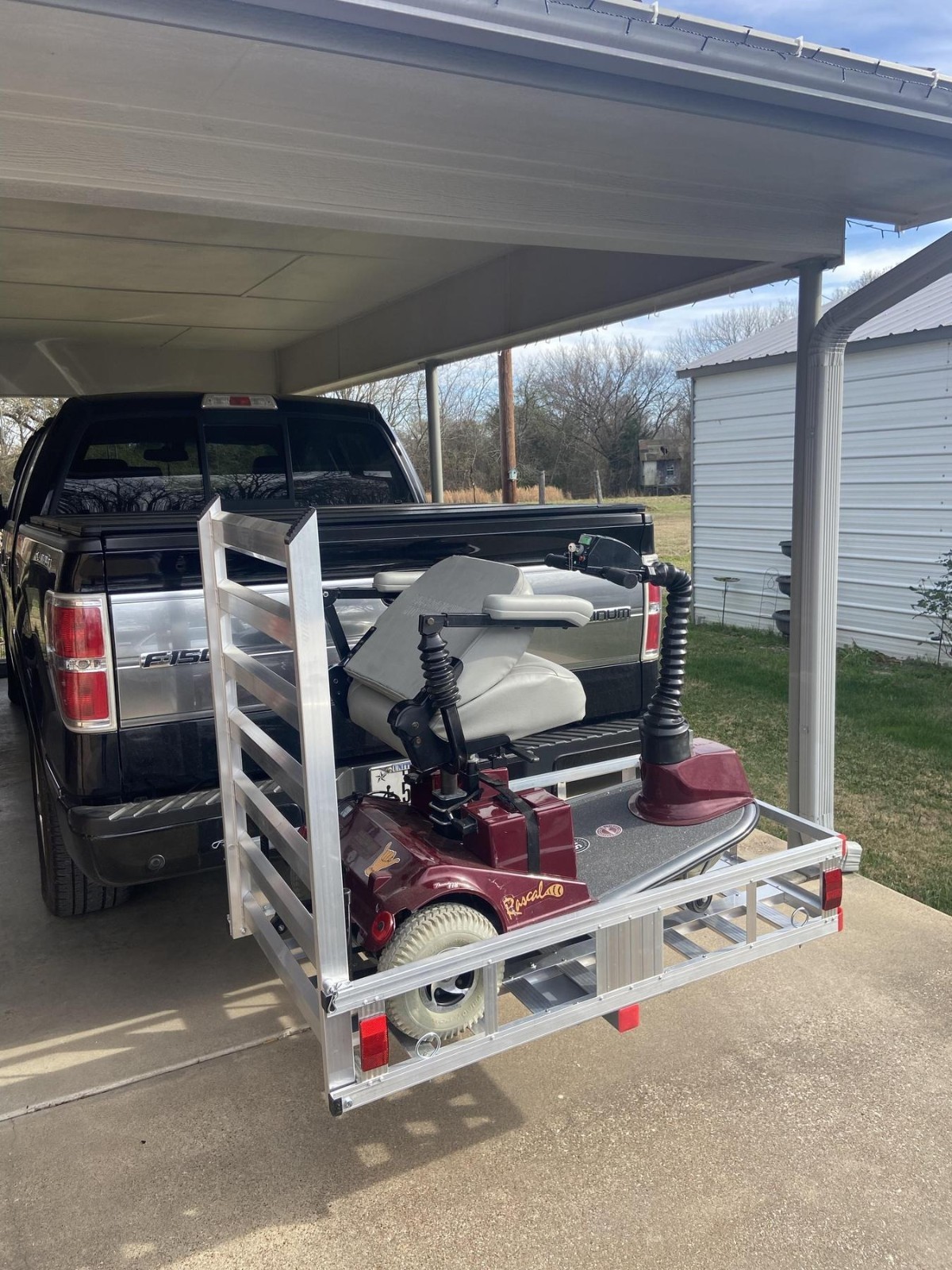 500 lb Aluminum Mobility Scooter Wheelchair Carrier Hitch Ramp Heavy Duty