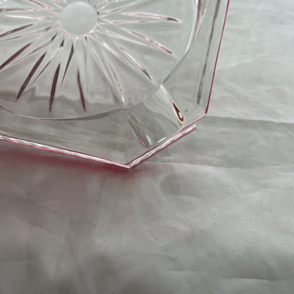 Tiffin Glass Kings Crown Ruby Flashed Glass Ashtray