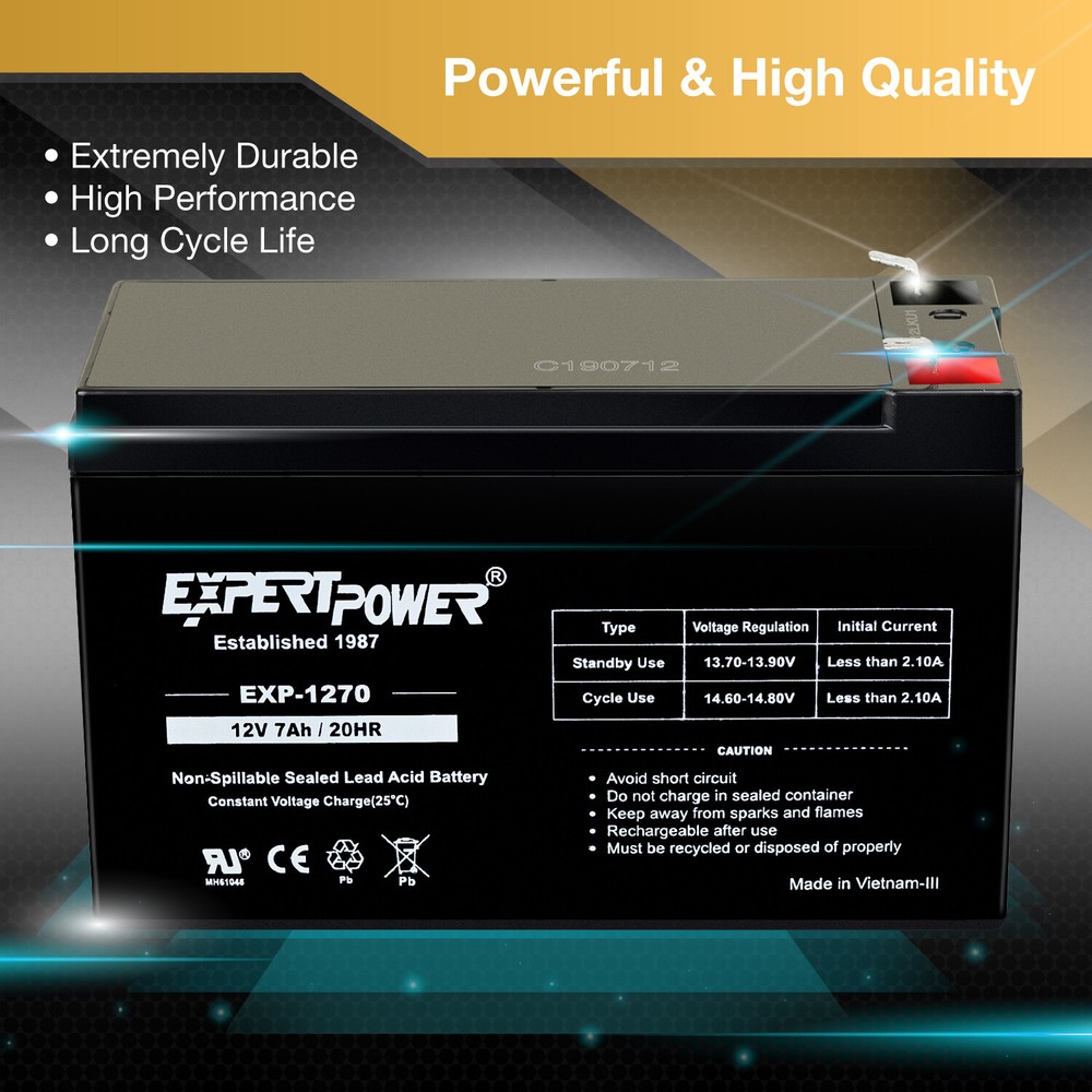 ExpertPower 12V 7AH AGM Rechargeable Battery