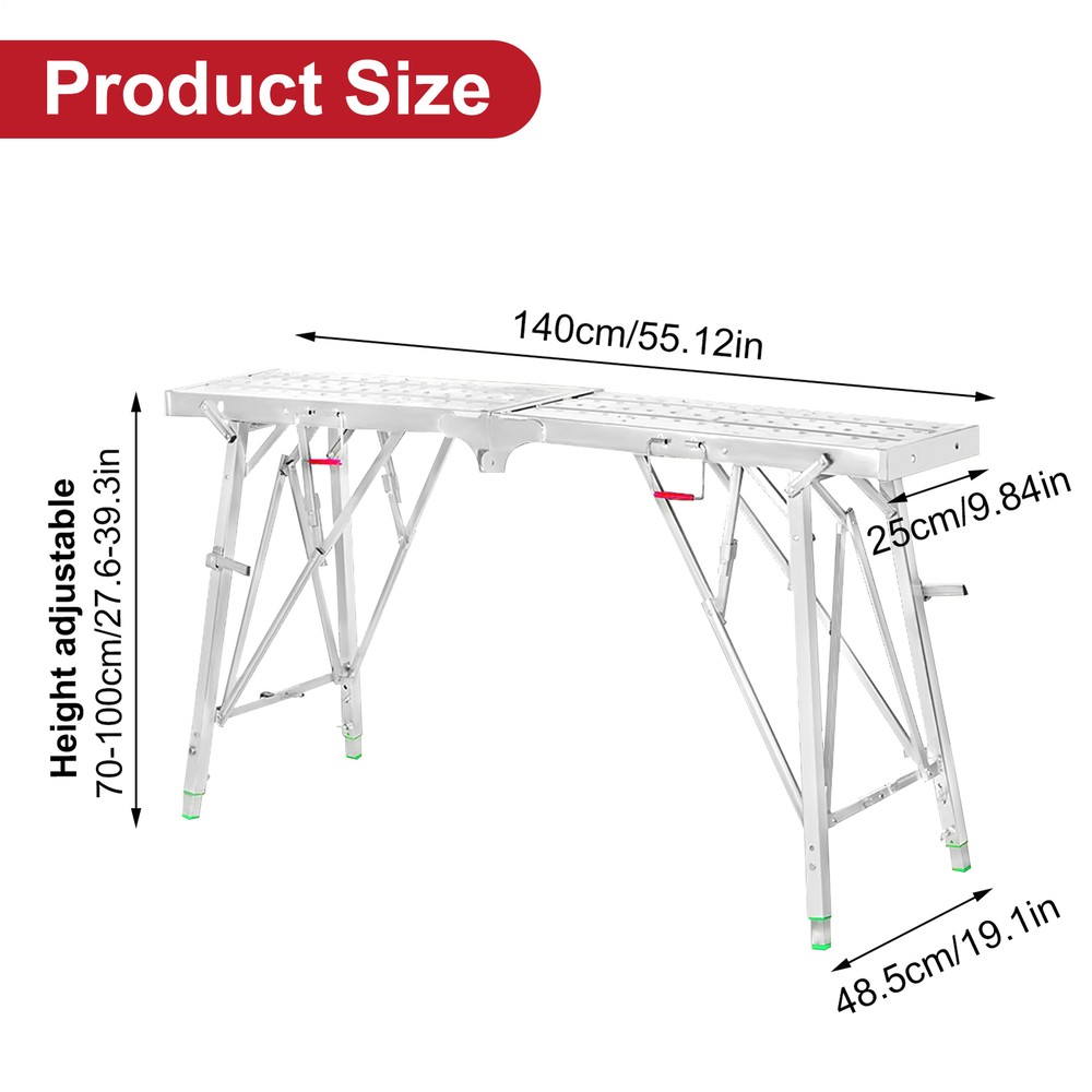 Portable Multipurpose Folding Scaffolding Work Platform Scaffold Tower Ladder