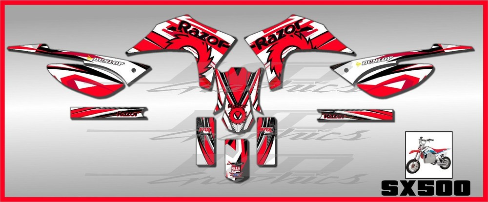 Razor SX500 graphics kit decals THICK AND HIGH GLOSS