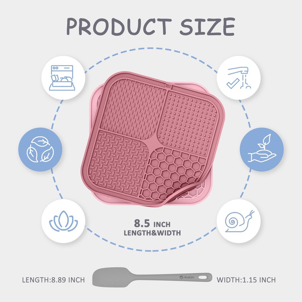 ChefAide 2 Pack Lick Mat for Silicone, Berry & Pink