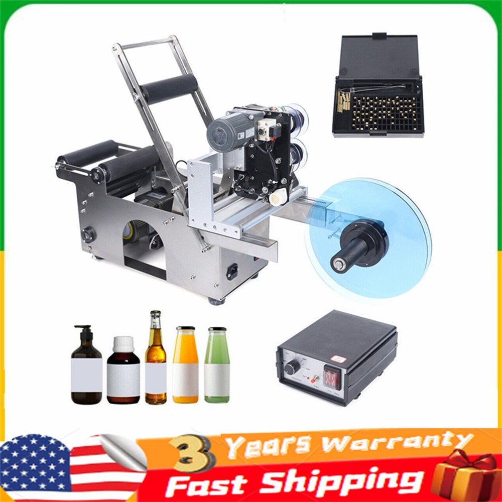 Semi Automatic Labeling & Coding Machine Round Bottle Jar Label Marking Machine