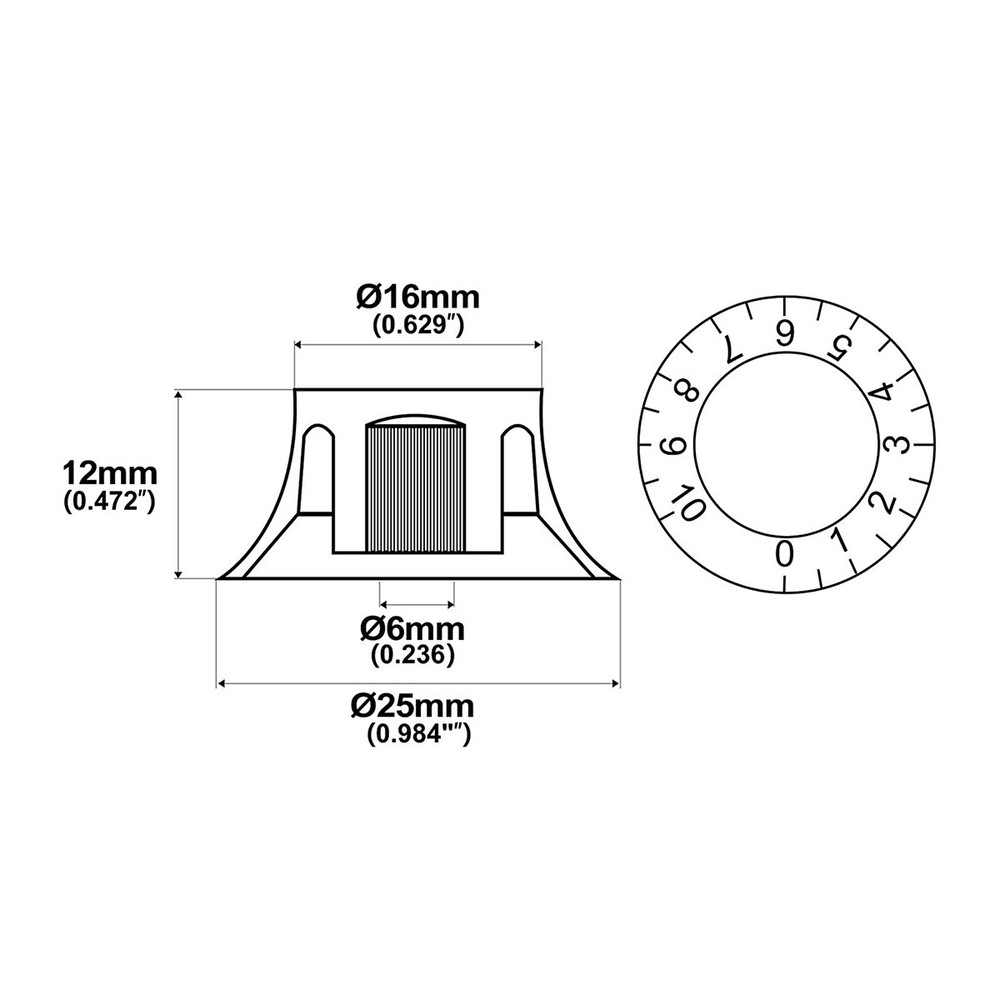 4x Guitar Bass Knobs Top Hat Bell 18-spline Pots Tone Volume Control Knobs Amber