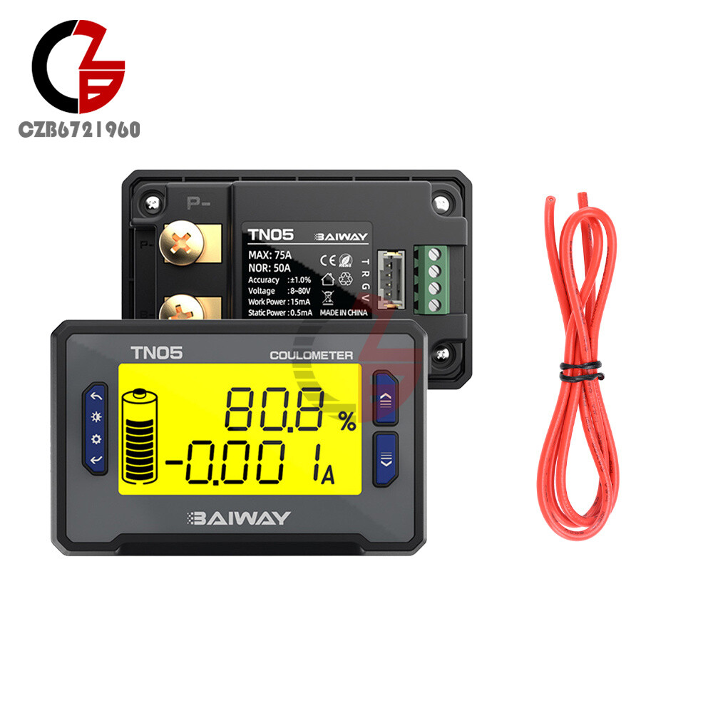 DC Voltage Current Power Meter Battery Power Indicator Built-in Sampler DC 8~80V