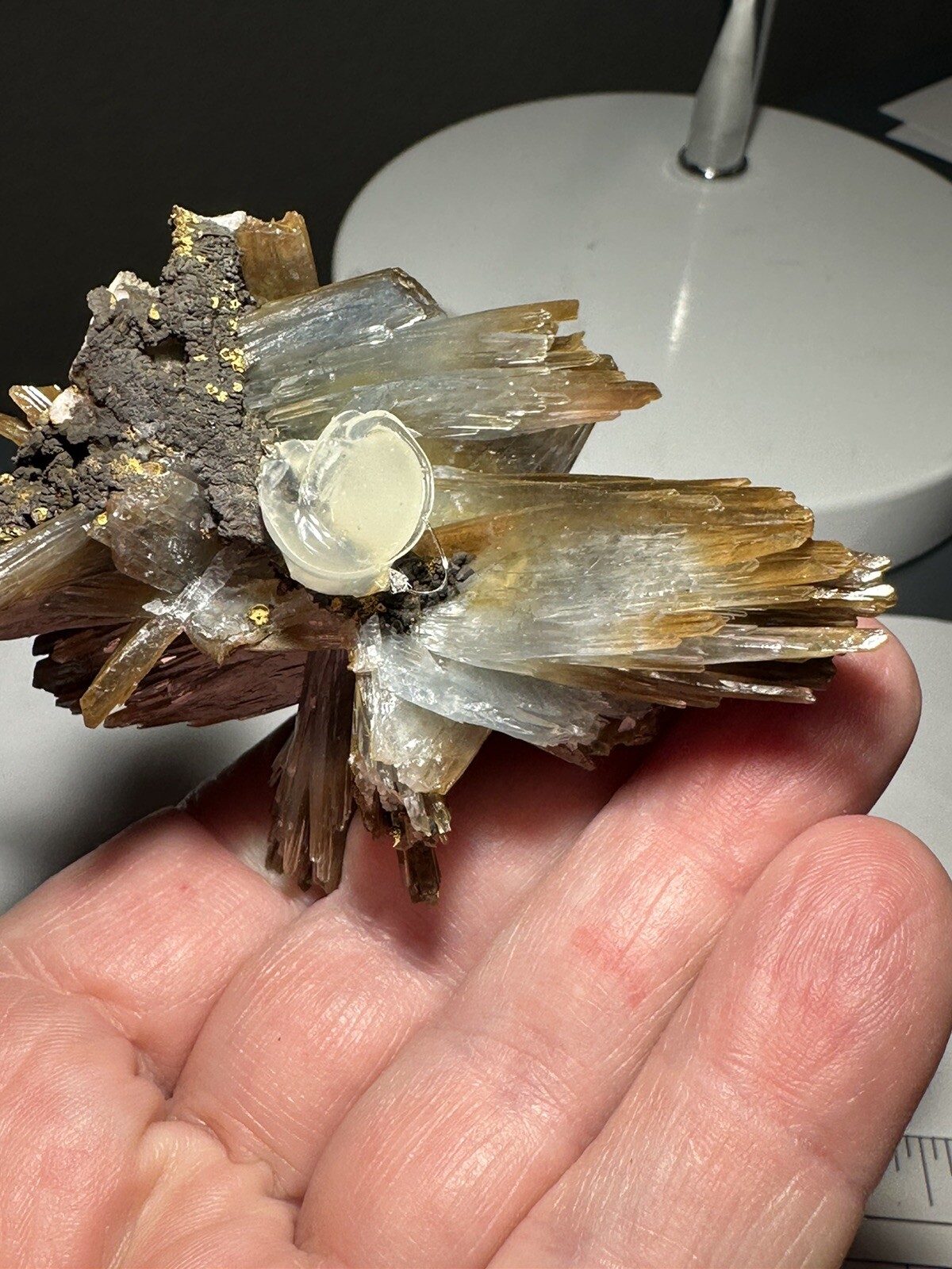 High quality rare blue barite 89 Gram specimen on acrylic stand!!