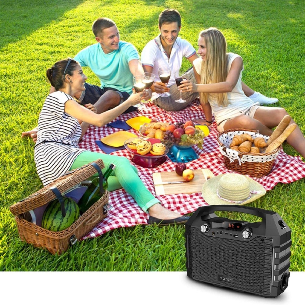 Hotec Wireless Bluetooth Portable PA Speaker System, Powerful Bluetooth KaraokeH