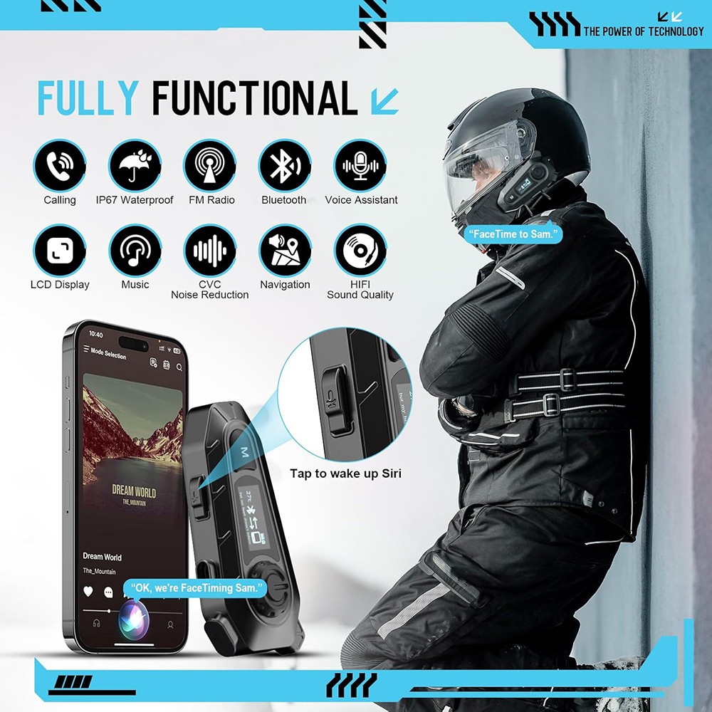 Bluetooth Headphone Motorcycle Helmet Intercom Headset Interphone Handfree Call