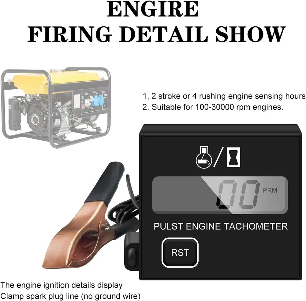 BIBARAJM Small Engine Tachometer Digital Tachometer Small Digital Engine Tachome