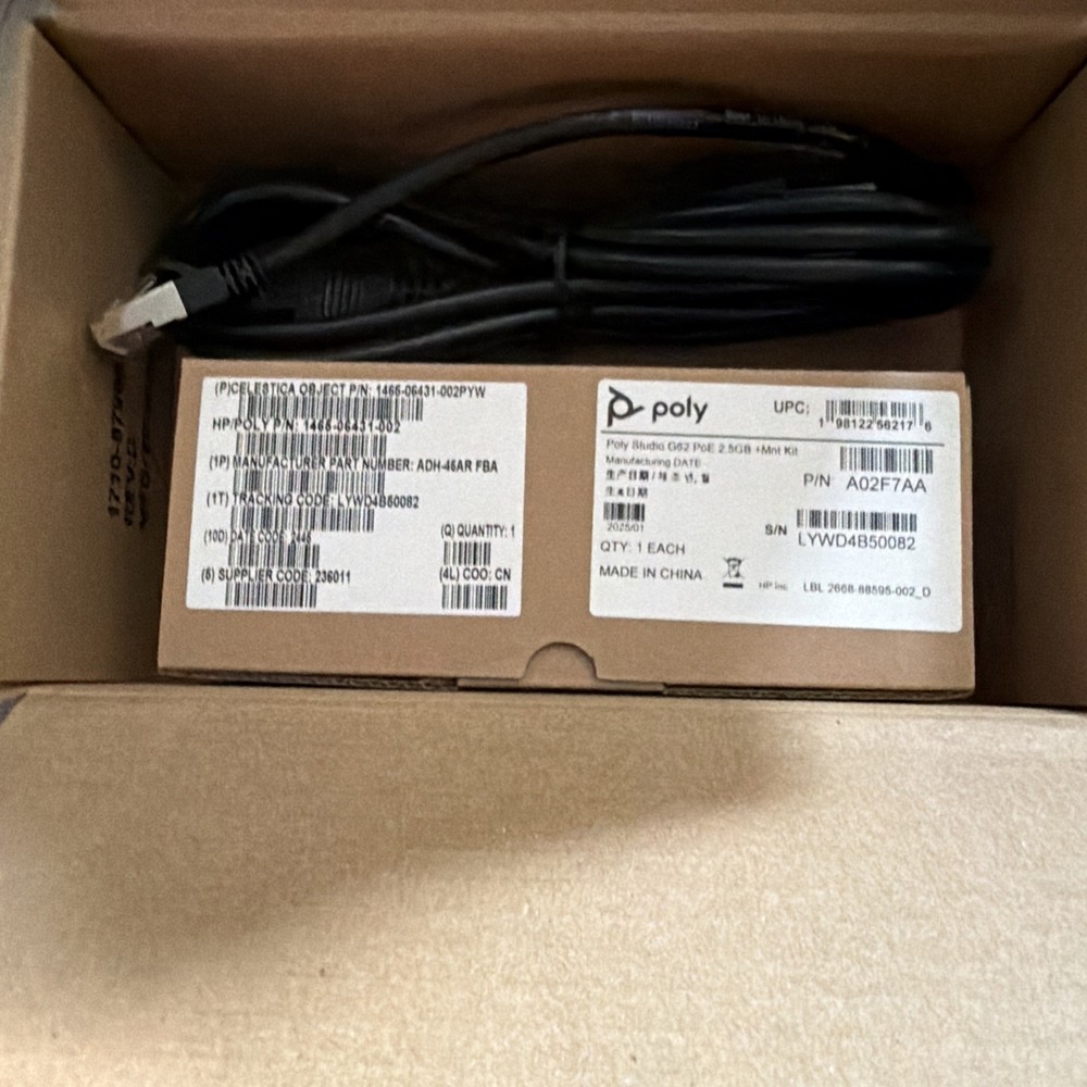 POLY STUDIO G62 POE+ ADAPTER AND CABLE KIT (HP A02F9AA#ABA)