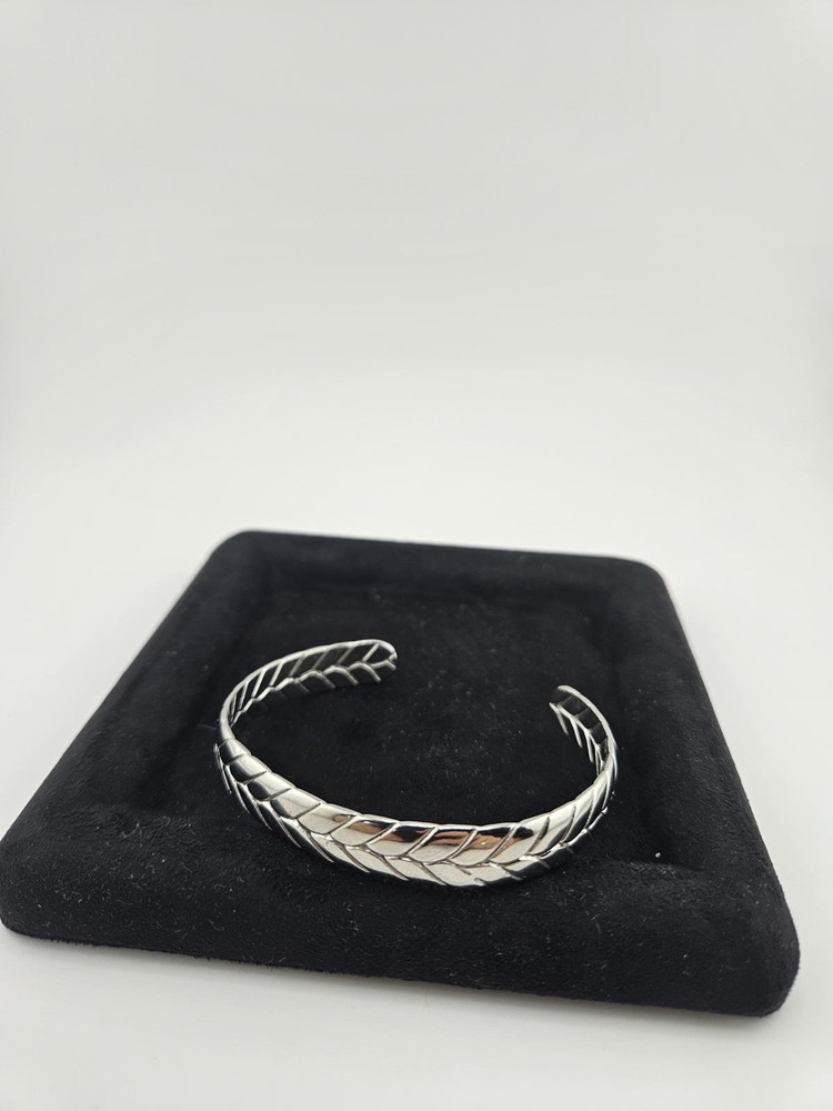 Silver Braided//Chevron Design Cuff Bracelet