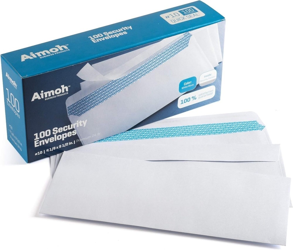 100 Count Security Envelopes | No Window, Self-Seal for Safe Mailing