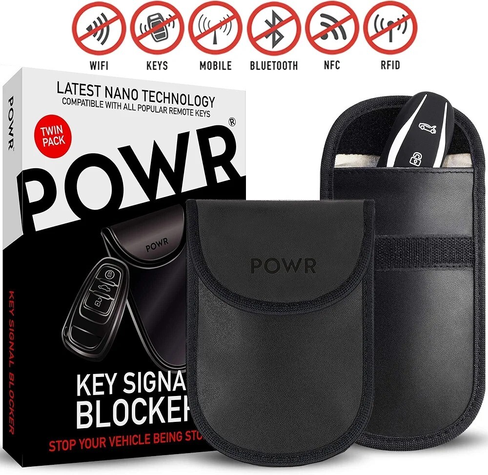 2 Pack Car Key Signal Blocker Pouch RFID Blocking Faraday Case Protector Keys