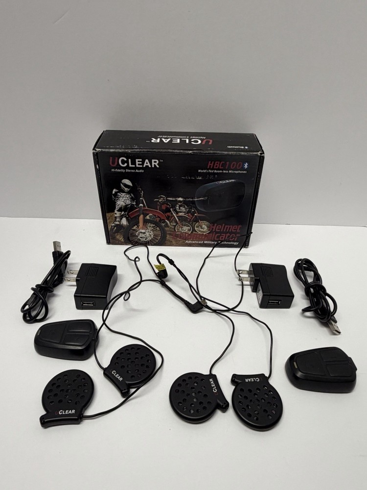 Uclear HBC100 Motorcycle Bluetooth Boomless Helmet Communicator, WORKING