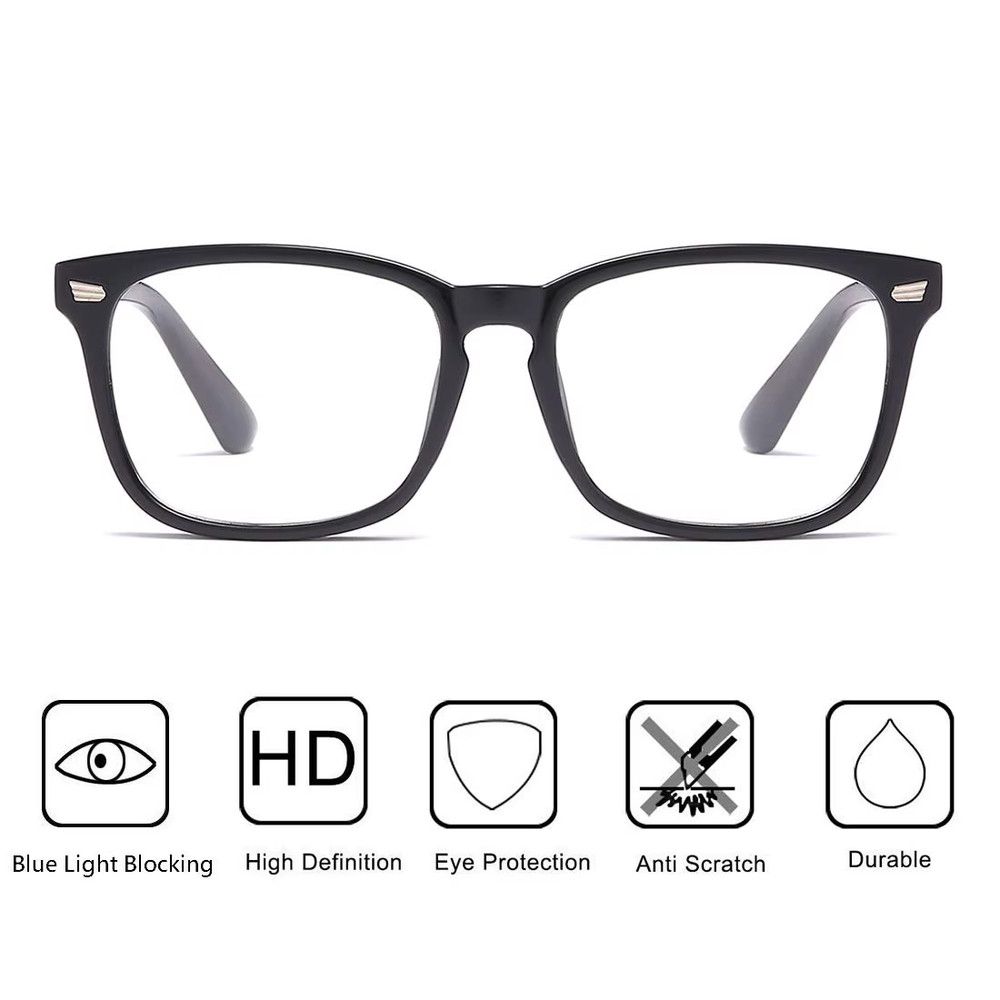 Blue Light Blocking Glasses Square Nerd Eyeglasses Frame anti Blue Ray Computer