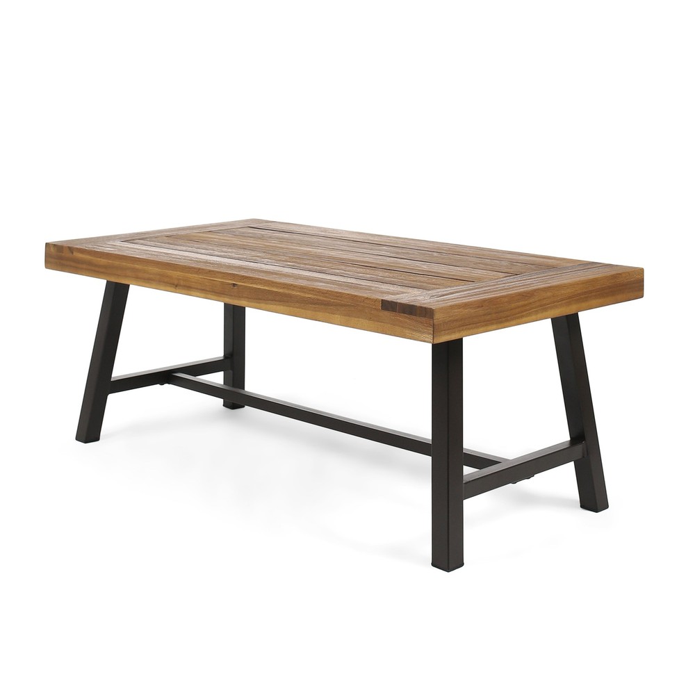 CARLISLE Solid wood grain coffee table rustic sturdy modern home decor