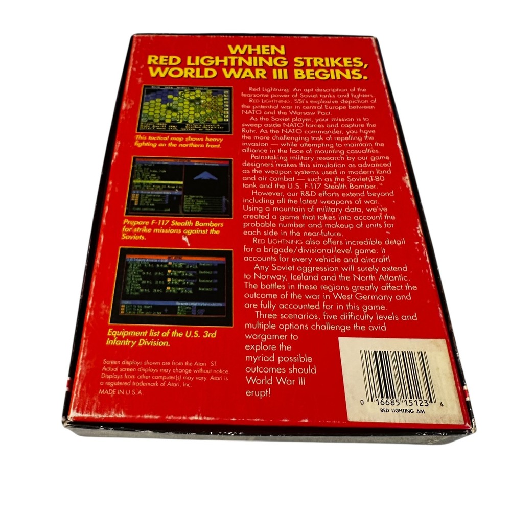 Red Lightning Commodore Amiga Complete Video Game Software Vintage + Box
