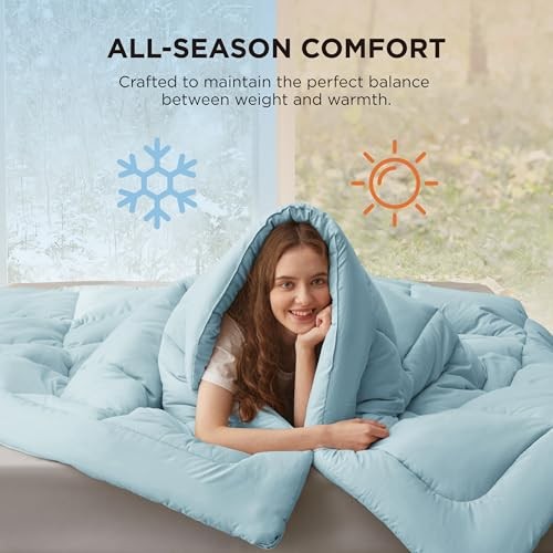 Comforter Duvet Insert - Quilted Comforters All Oversized King Light Spa Blue