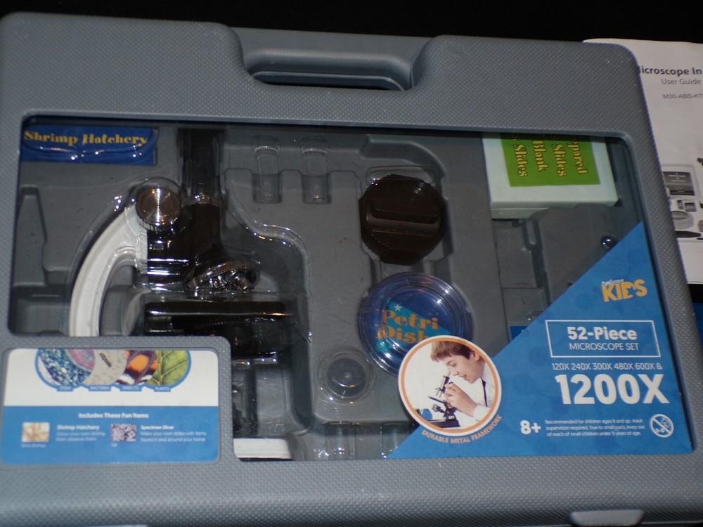 IQCrew 52-Piece Microscope Set in case wt slides