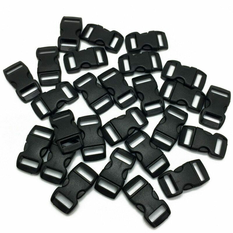 25pcs Side Release Plastic Buckles Clips For Webbing 10mm various colors